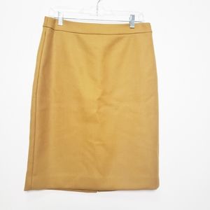 J. Crew wool pencil skirt mustard yellow size 6